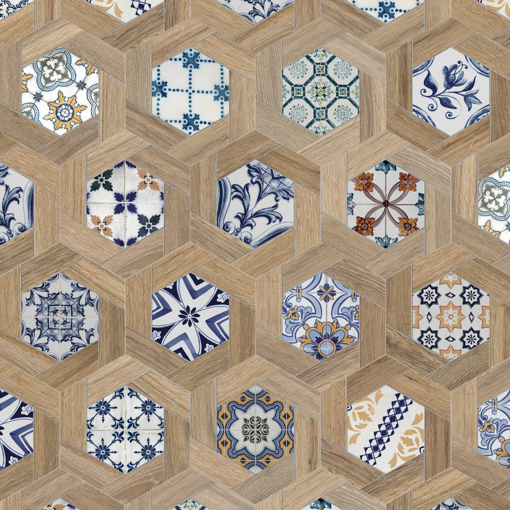 Gador Hex 9.13x10.5 Hexagon Porcelain Floor and Wall Digital Pattern