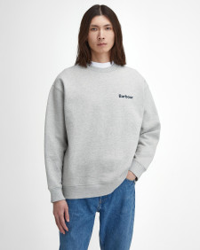 Brushed Nicholas Oversized Crew Neck Jumper Grey Marl