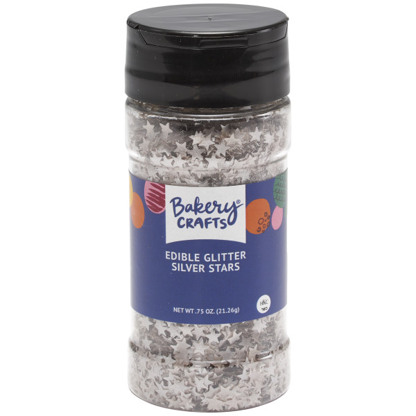 Silver Stars - Red 3 Free Edible Glitter