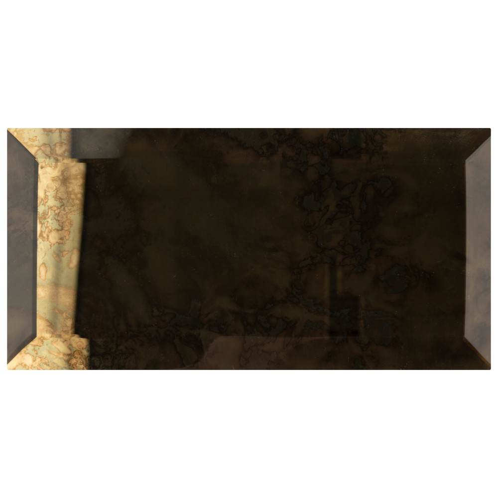 Lustre Beveled Antique Gold 3 in. x 6 in. Glass Wall Tile