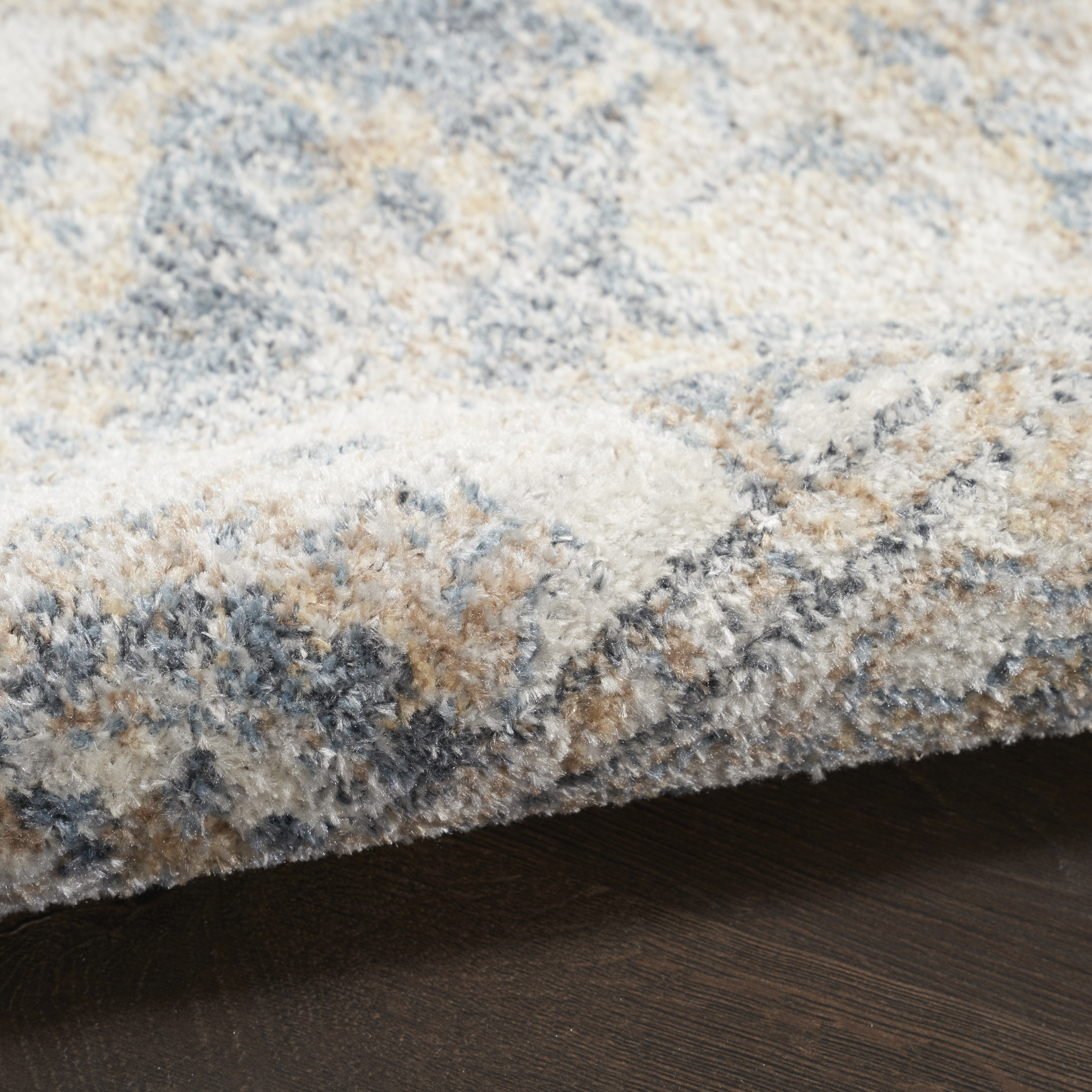 Nourison Astra Machine Washable 2' x 6' Grey Blue Vintage Indoor Rug
