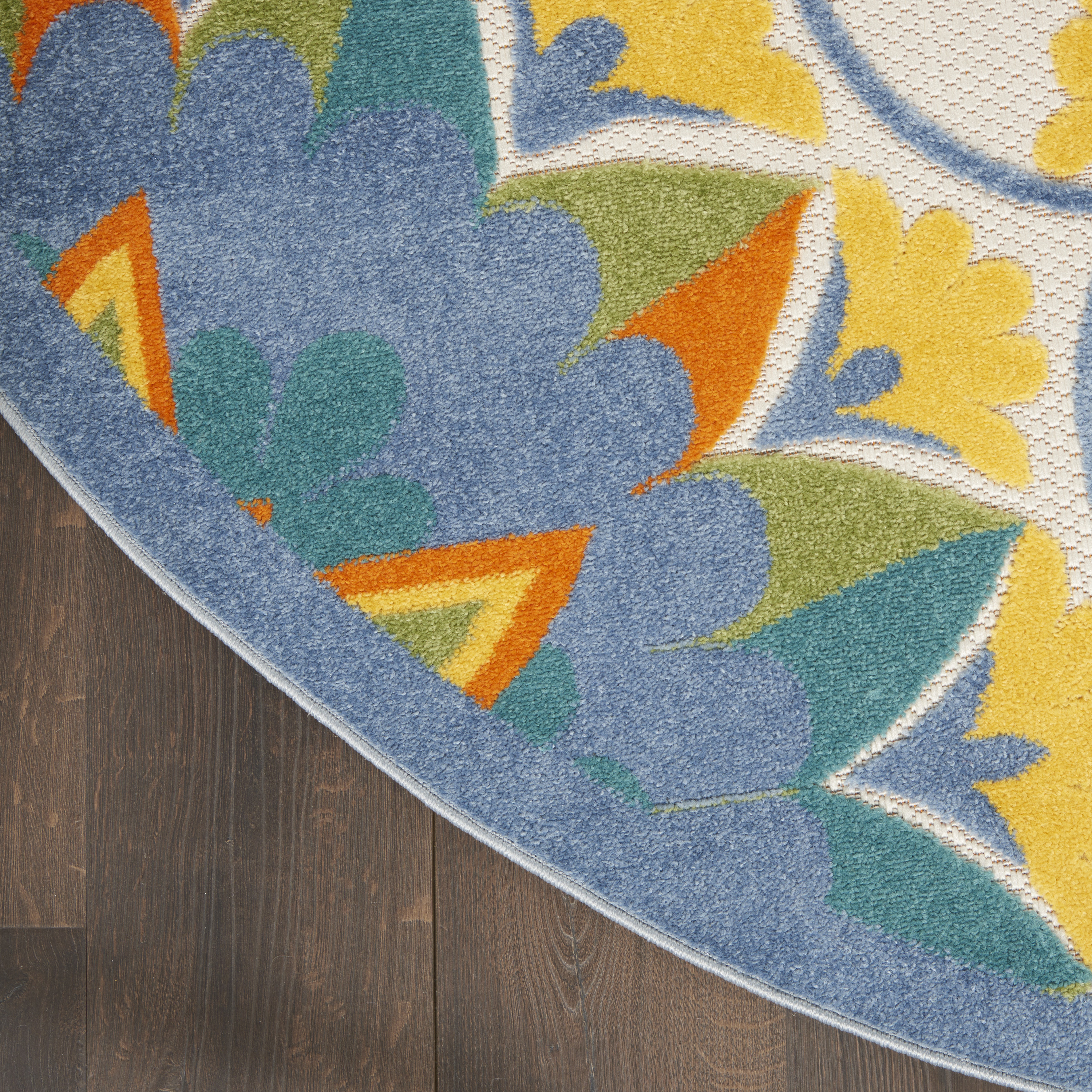 Nourison Aloha 5'3" x Round Multicolor Transitional Rug