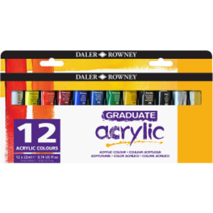 Graduate Acrylic Paint Set, Assorted Colors, 22ml, 12 Pieces