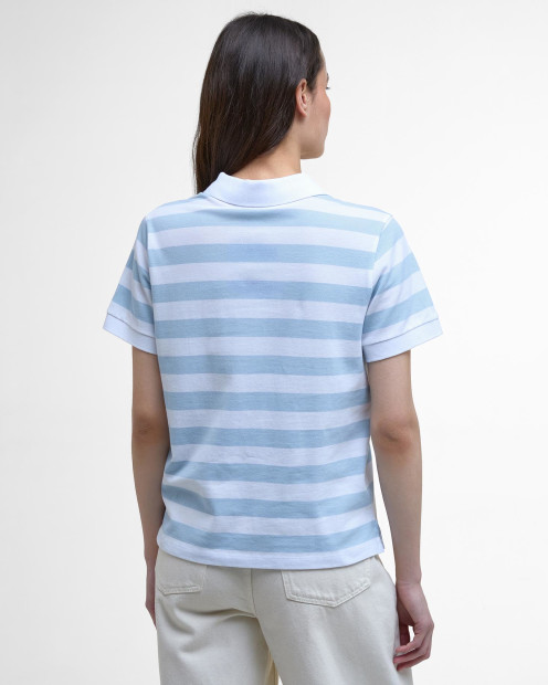 Ashbourne Striped Polo Shirt Breeze Blue/White