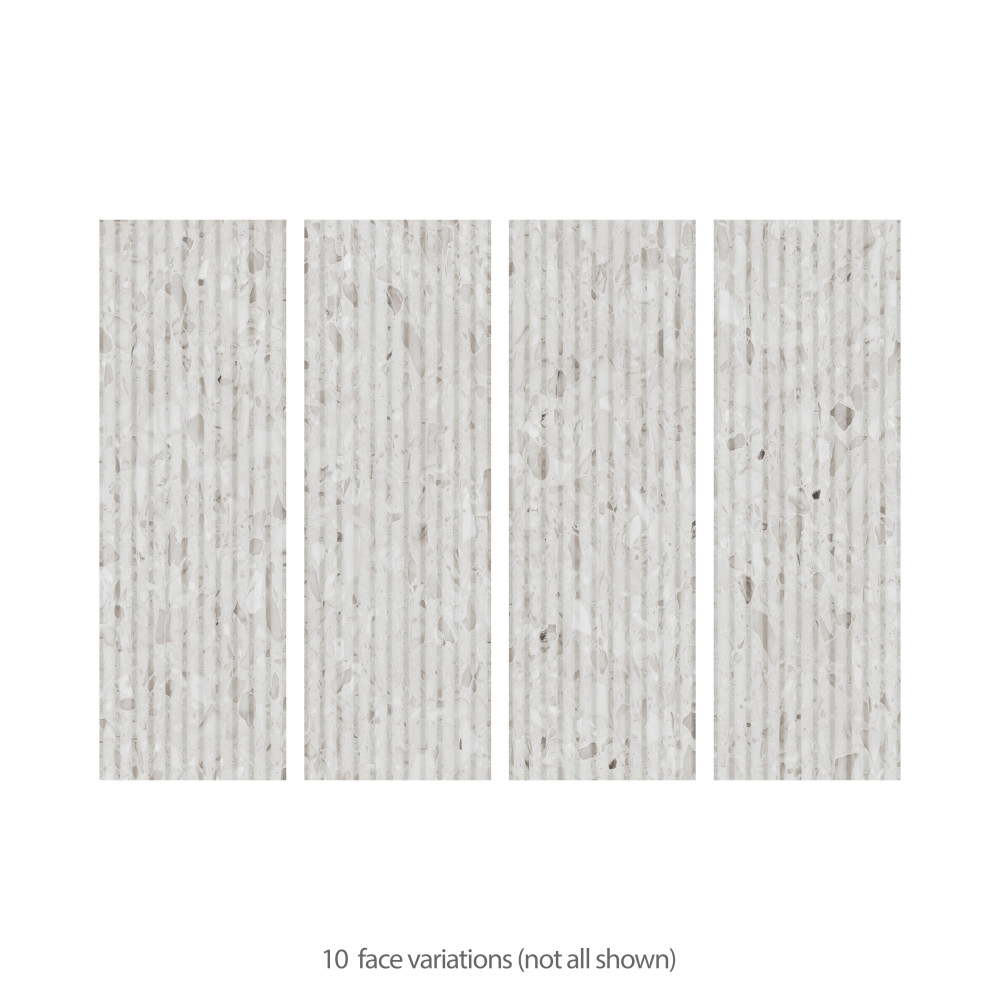 Marbilia Fluted Terrazo White 15-3/4 in. x 47-1/4 in. Porcelain Wall Tile