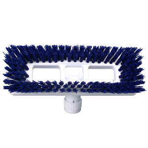 Impact, 9in, Heavy Duty Swivel Scrub Brush, Plastic Bristles, Blue/White