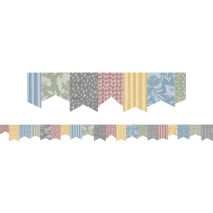 Classroom Cottage Pennants Die-Cut Border Trim, 35 Feet