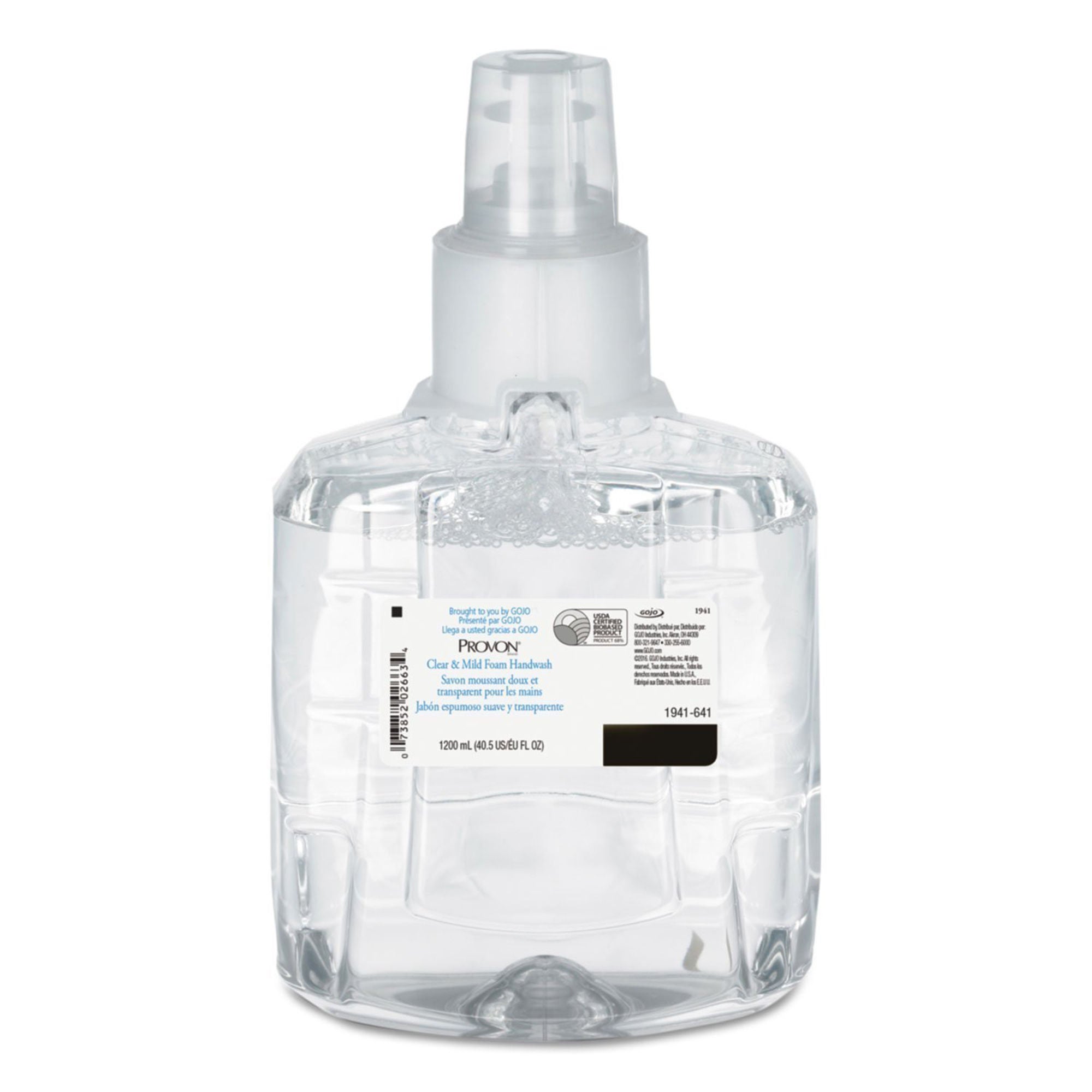 Provon® Clear and Mild Foam Handwash, 1200 mL Dispenser Refill Bottle, Unscented