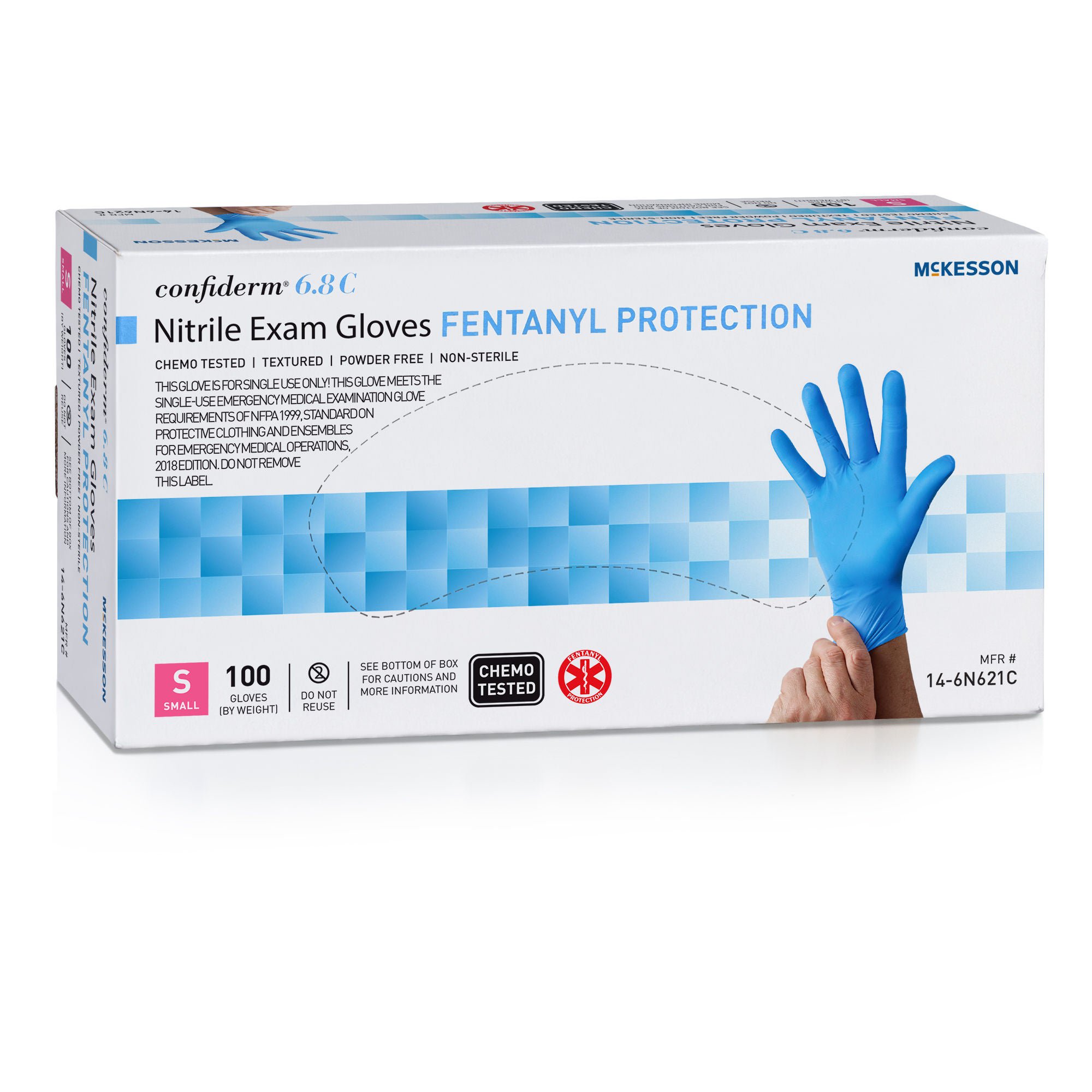 McKesson Confiderm® 6.8C Exam Glove, Small, Blue