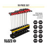 Hex Key Set, SAE, T-Handle, 9-Inch with Stand, 10-Piece