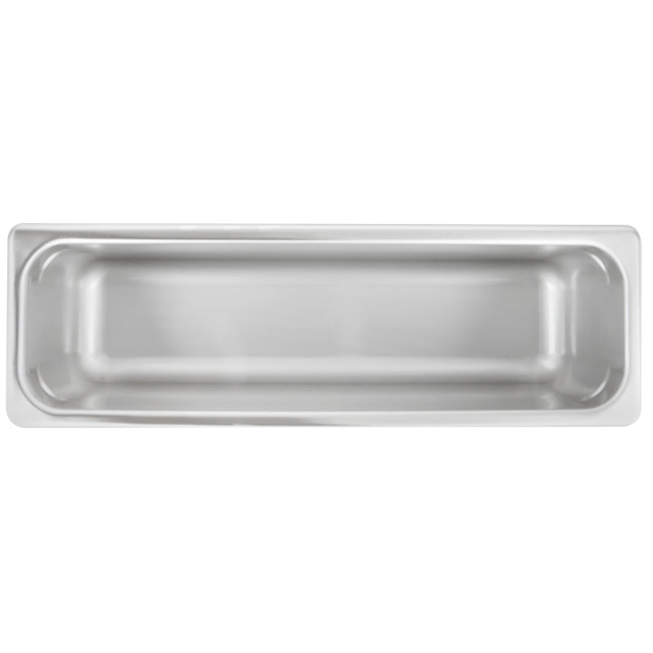 Half-size 6-inch-deep Super Pan® heavy-duty stainless steel steam table pan with flat corners