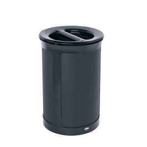 Rubbermaid Commercial, Enhance™, Dual Stream, 23 gal, Metal, Black, Round, Receptacle