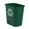 Rubbermaid Commercial, Recycling, 7 gal, Resin, Green, Rectangle, Receptacle