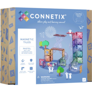 Magnetic Tiles Pastel Ball Run Expansion Pack, 80 Pieces