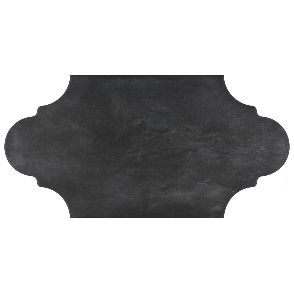 Alhama Provenzal Black 6-1/4 in. x 12-3/4 in. Porcelain Floor and Wall Tile