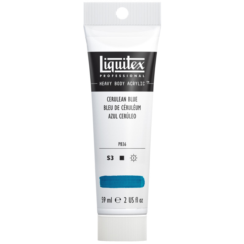 Professional Heavy Body Acrylic Paint, 59 mL Tube, Cerulean Blue