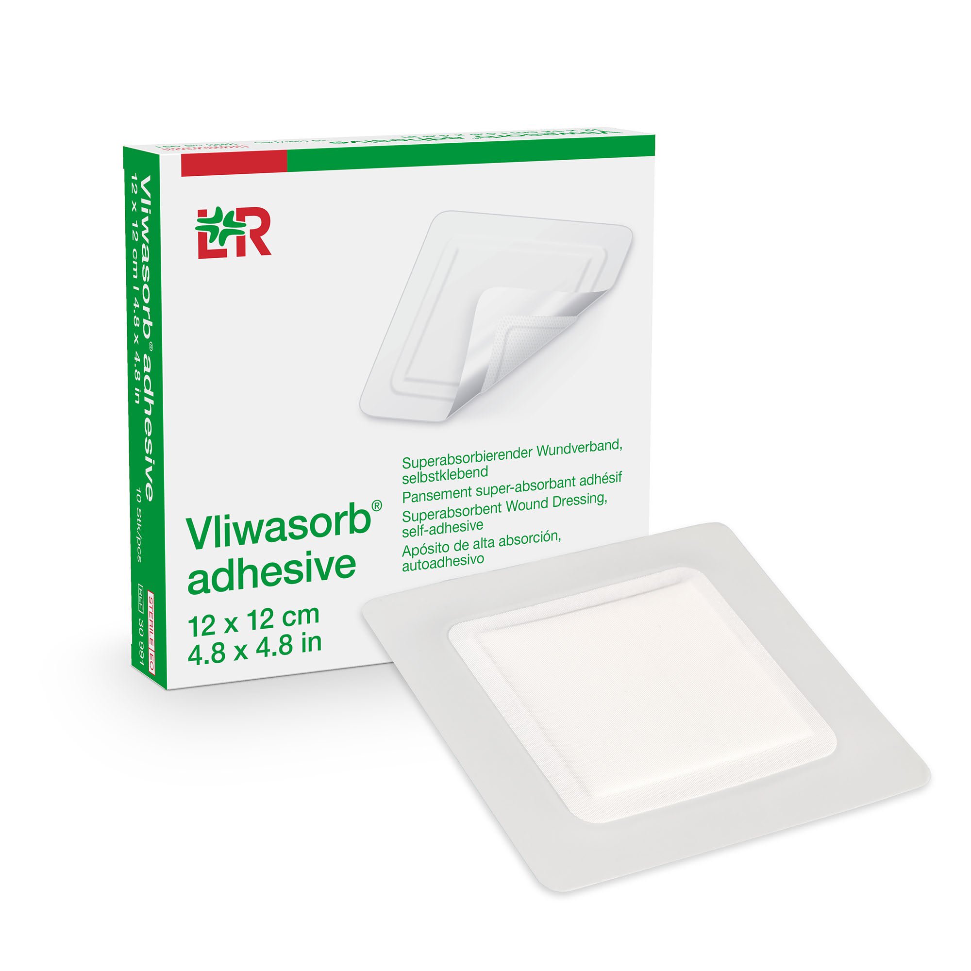 Super Absorbent Dressing Vliwasorb® Adhesive Square 5 X 5 Inch With Border Sterile