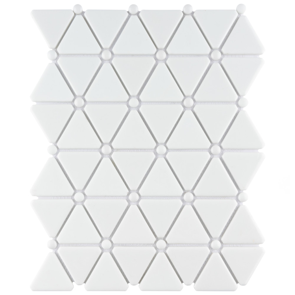 Sample – Expressions Treux White Glass Mosaic Tile