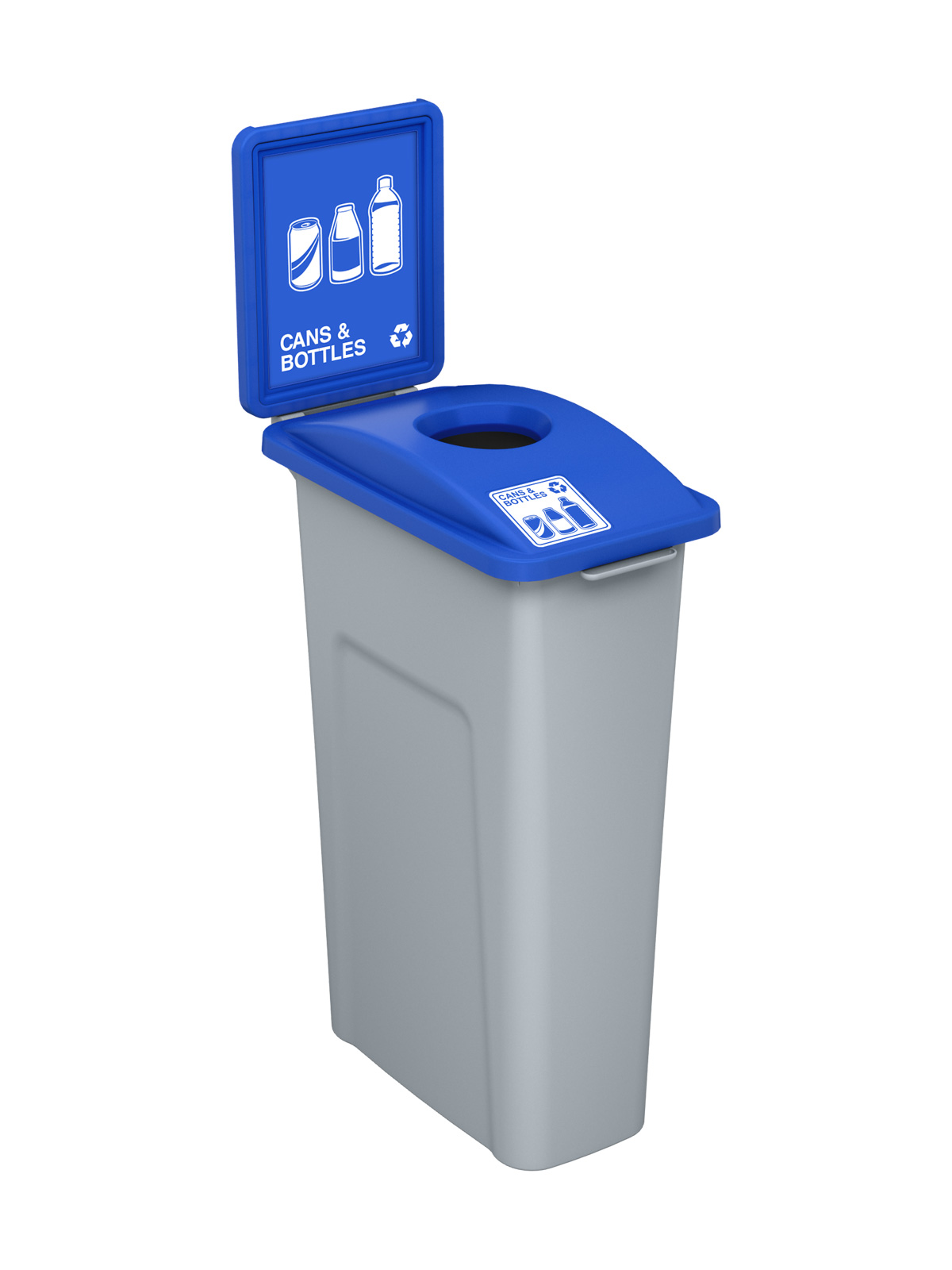 WASTE WATCHER – Single – Kit – Cans & Bottles – Circle – Grey-Blue