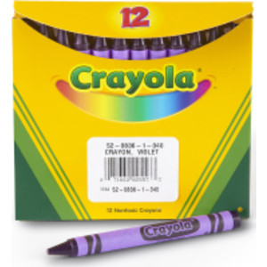 Single Color Bulk Crayons, Regular Size, Violet, 12 Count