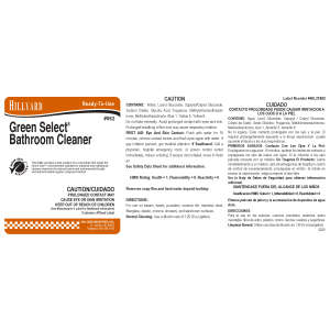Hillyard, Label RTU 962 GS Bathroom Cleaner