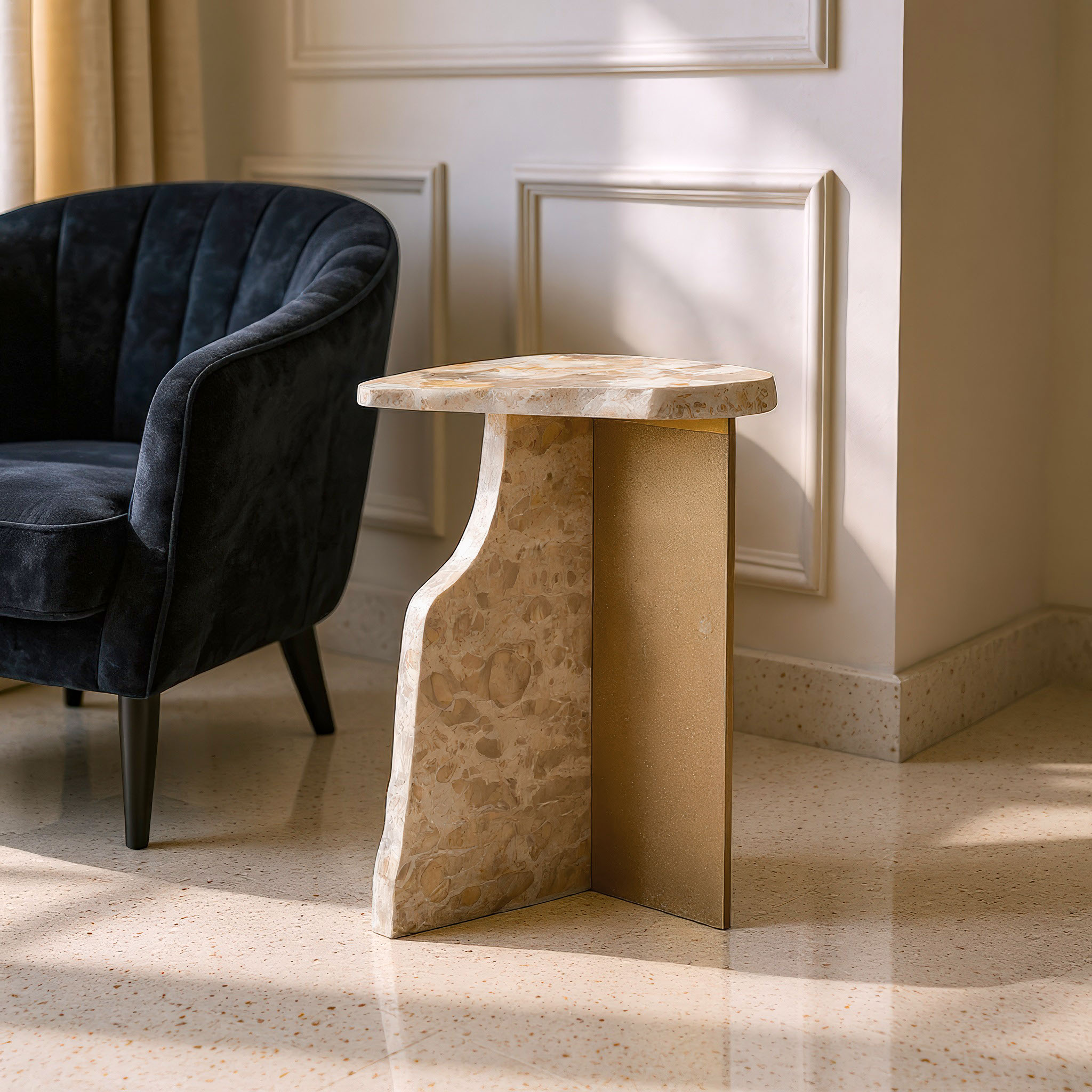 Surya Side Table Beige product image