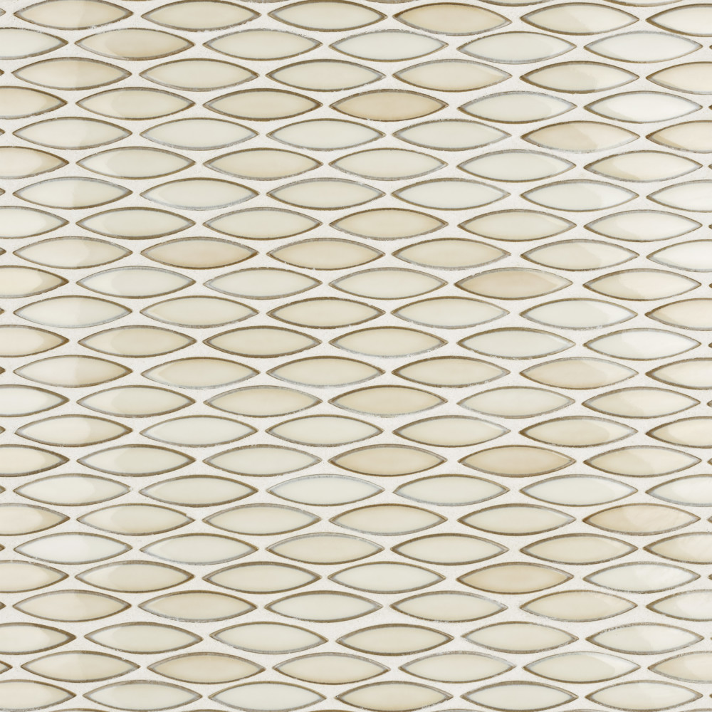 Pescado Glossy Crema 12x12.5 Oval Porcelain Floor and Wall Digital Pattern