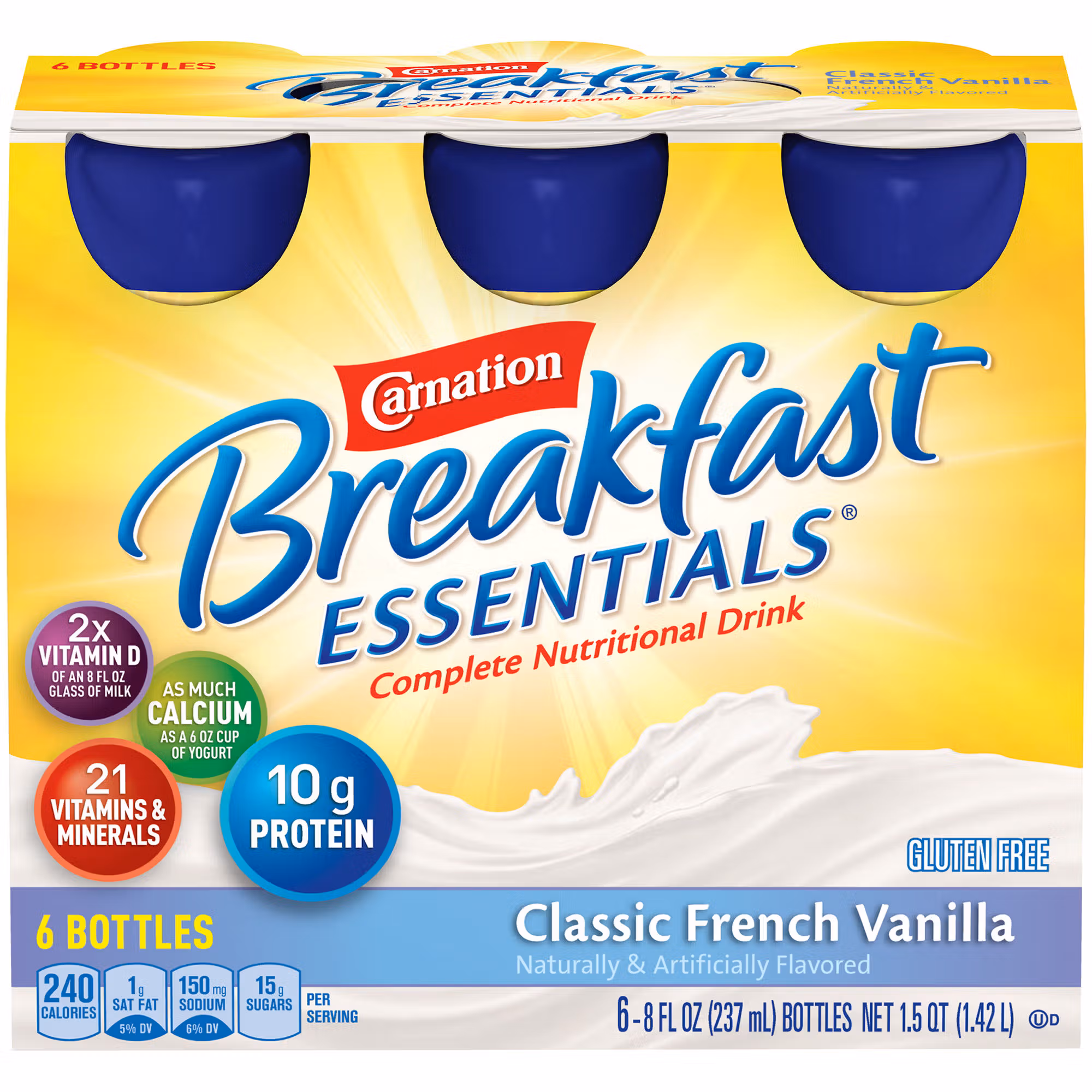 Carnation Breakfast Essentials® Vanilla Nutritional Drink, 8-ounce bottle