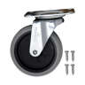 Special Made, Non-Marking Plate Casters, Swivel Mount Plate, 4" Wheel, Black/Gray/Silver