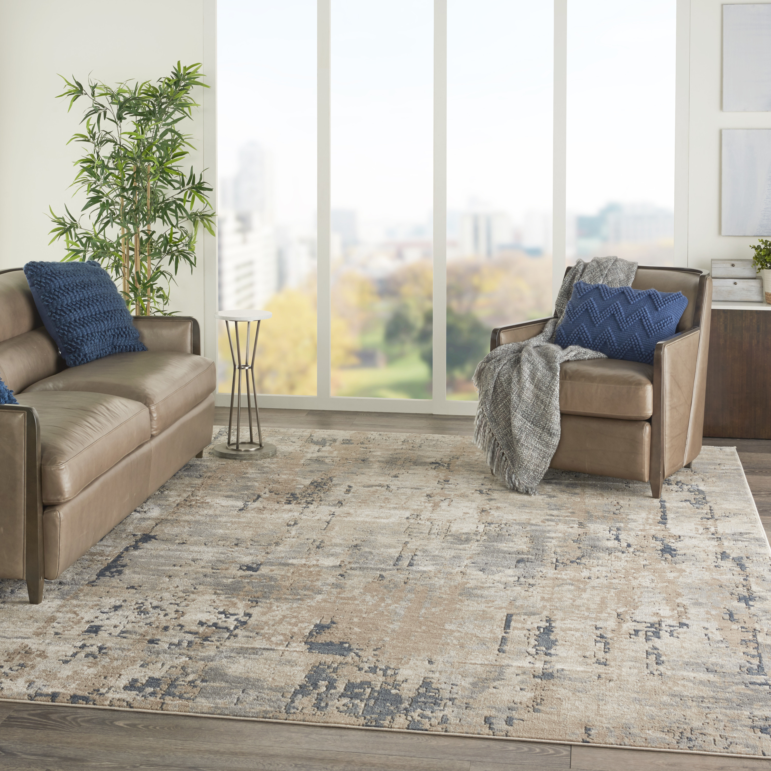 Nourison Quarry 6'7" x 9'6" Beige Grey Modern Indoor Rug