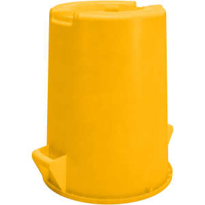 Carlisle, Bronco, 32 gal, Polyethylene, Yellow, Round, Receptacle