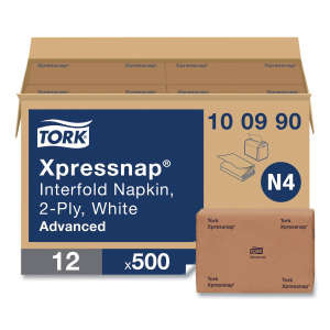 Tork, N4 Advance Xpressnap, Napkins, 2 ply, White