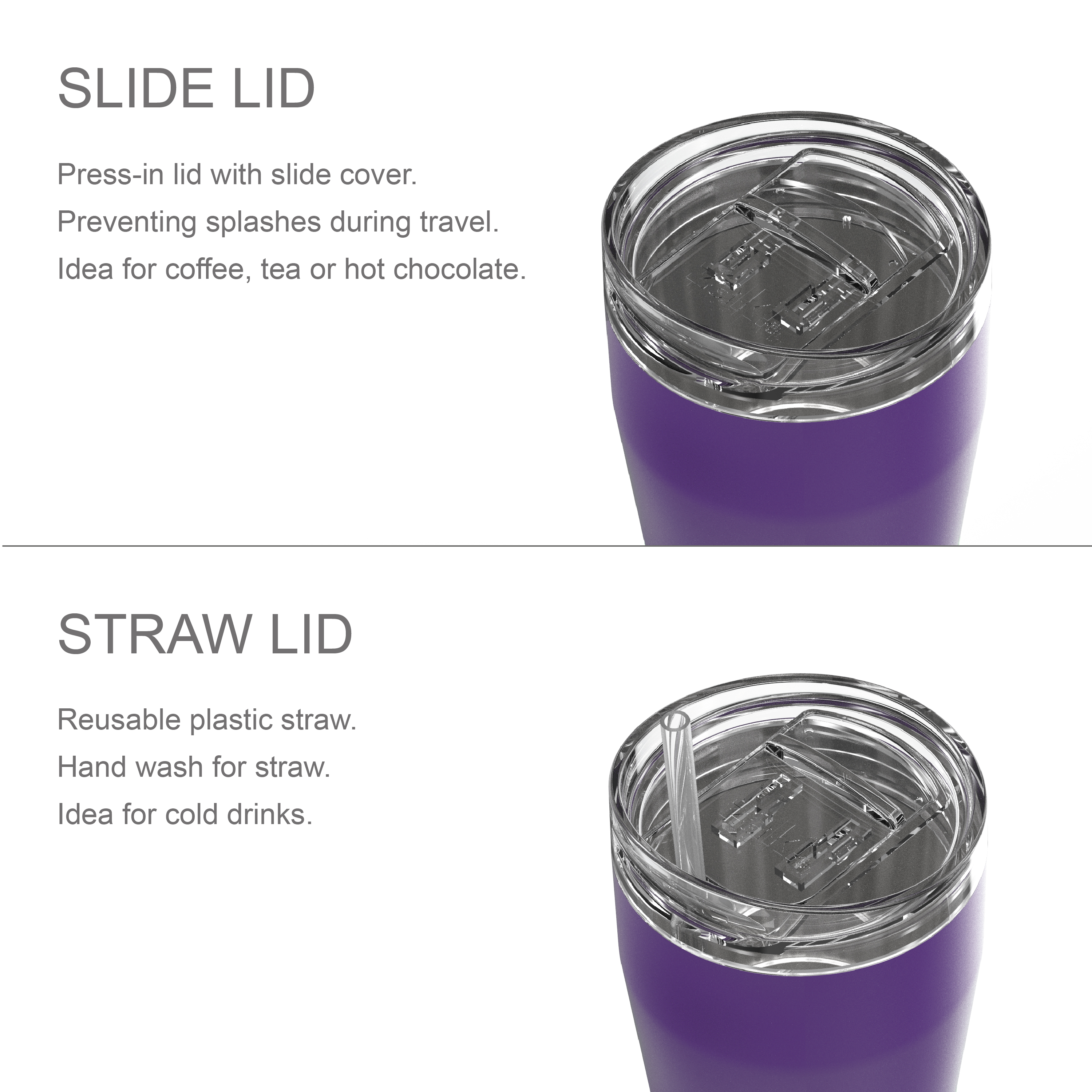 Lynden 28 ounce Stainless Steel Vacuum Insulated Tumbler with Straw, Viola slideshow image 7 Lynden 28 ounce Stainless Steel Vacuum Insulated Tumbler with Straw, Viola slideshow image 7