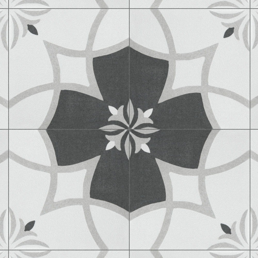 Twenties Mini Crest 3-7/8 in. x 3-7/8 in. Ceramic Floor and Wall Tile