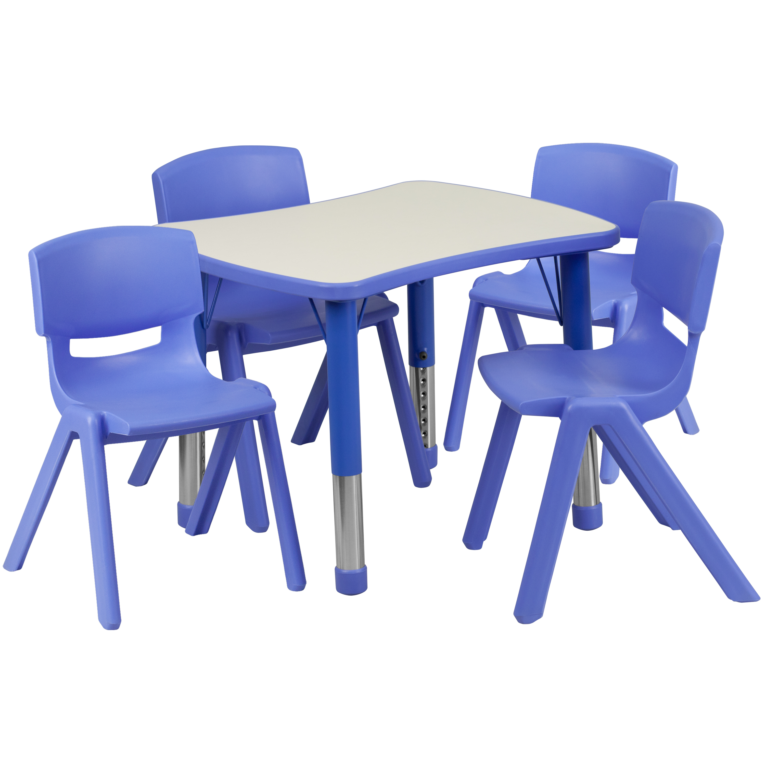 21,875" B x 26,625" L Rechteck Natur Kunststoff Aktivität Tisch Set mit 4 Stühlen - Bild 2 von 13