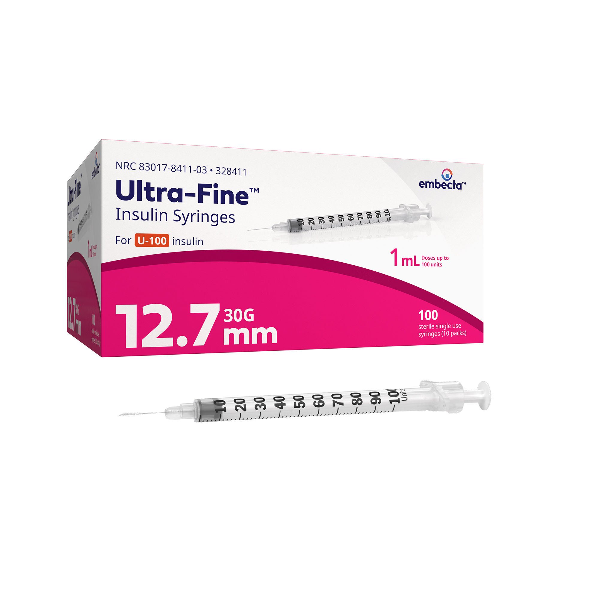 Embecta Medical II LLC SYRINGE, INSULIN 1CC 30GX1/2" (10/BG 10BG/BX 5BX/CS)