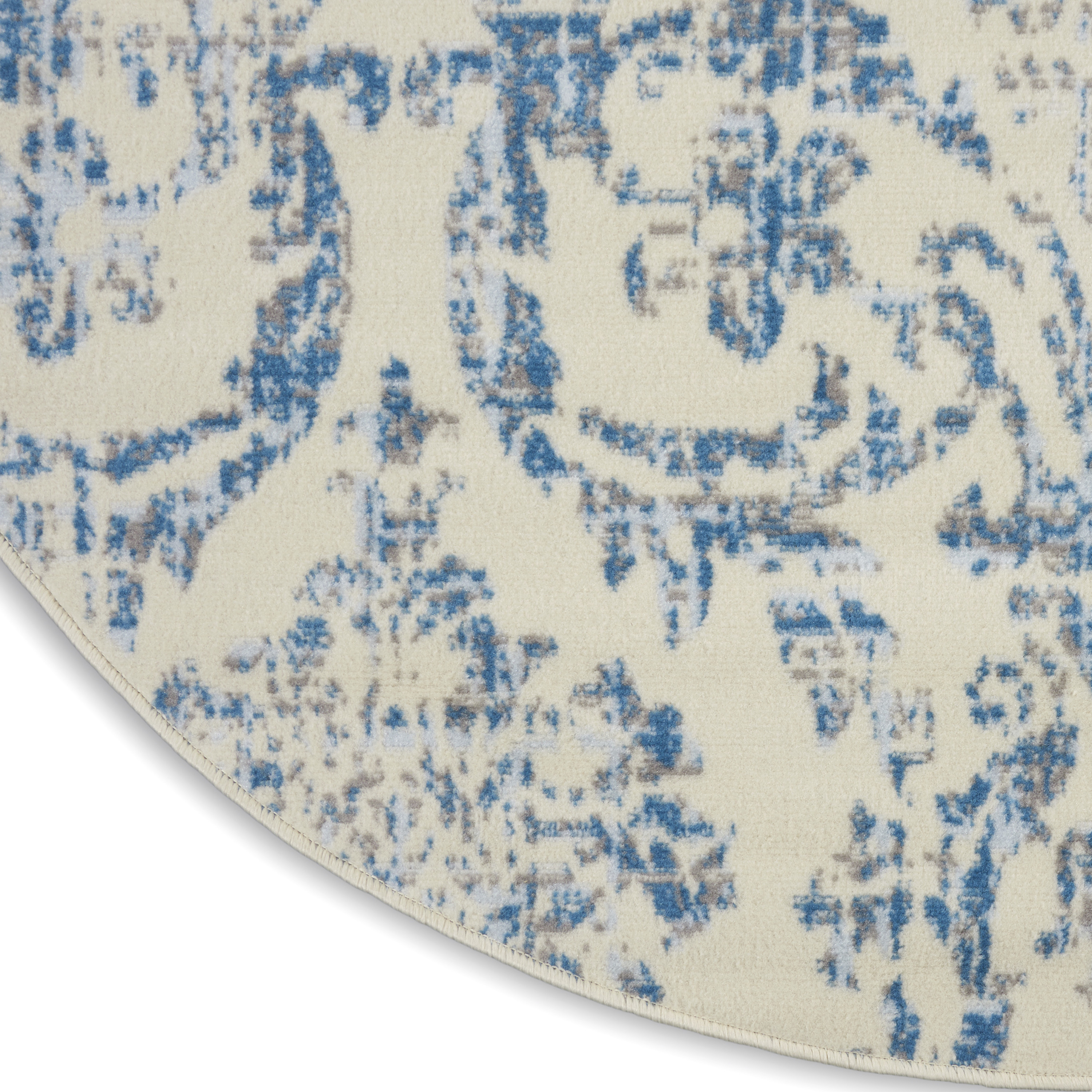 Nourison Jubilant 8' x Round Ivory Blue Vintage Indoor Rug