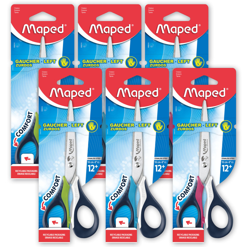 6" Sensoft Scissors with Flexible Handles - Lefty, Pack of 6