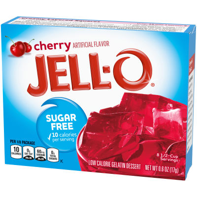 Jell-O Cherry Sugar Free Gelatin Dessert, 0.6 oz Box