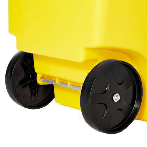 Rubbermaid Commercial, Rollout, 50 gal, Resin, Yellow, Square, Receptacle