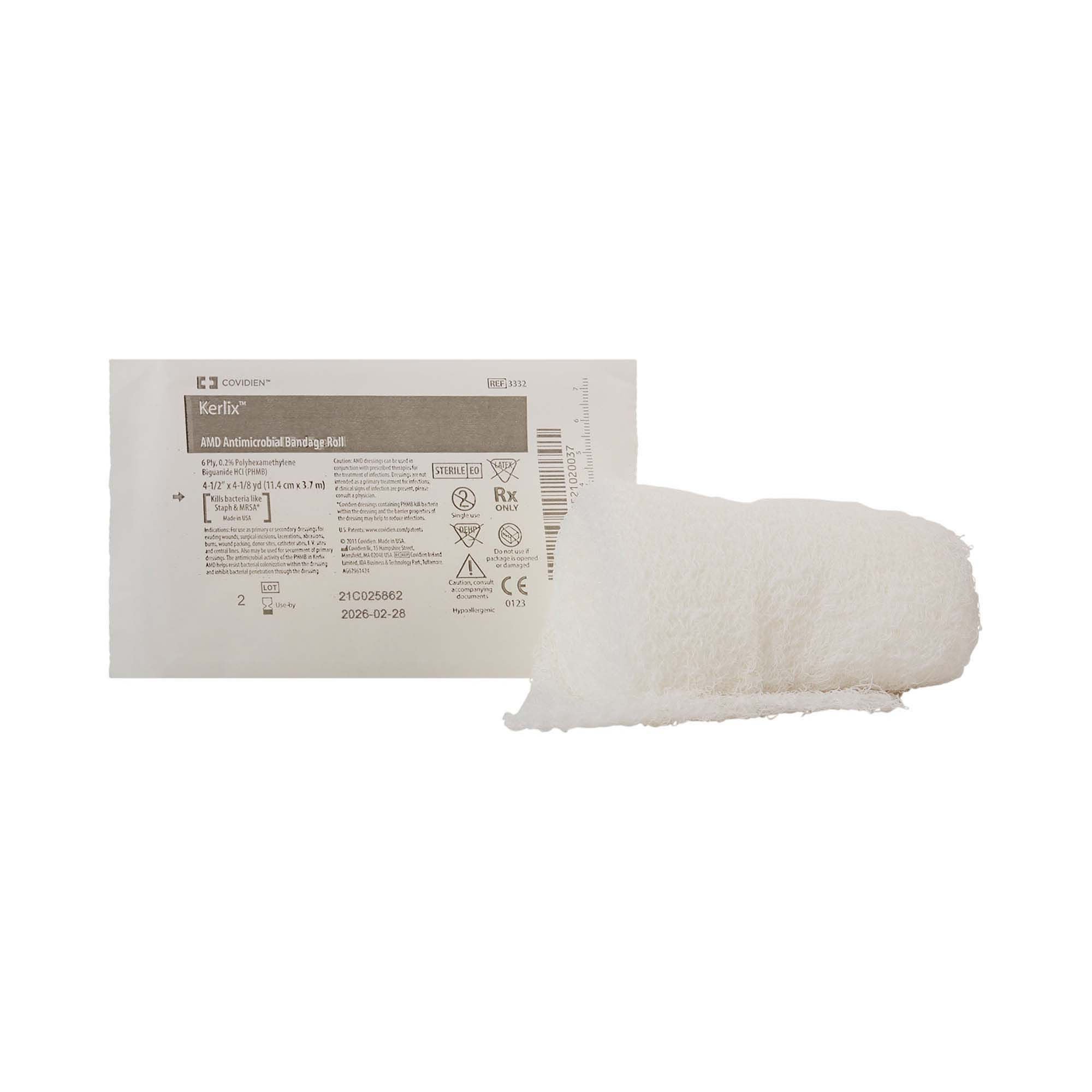 Kerlix™ AMD Sterile Antimicrobial Gauze Sponge, 4-1/2 Inch x 4-1/10 Yard, 6-Ply