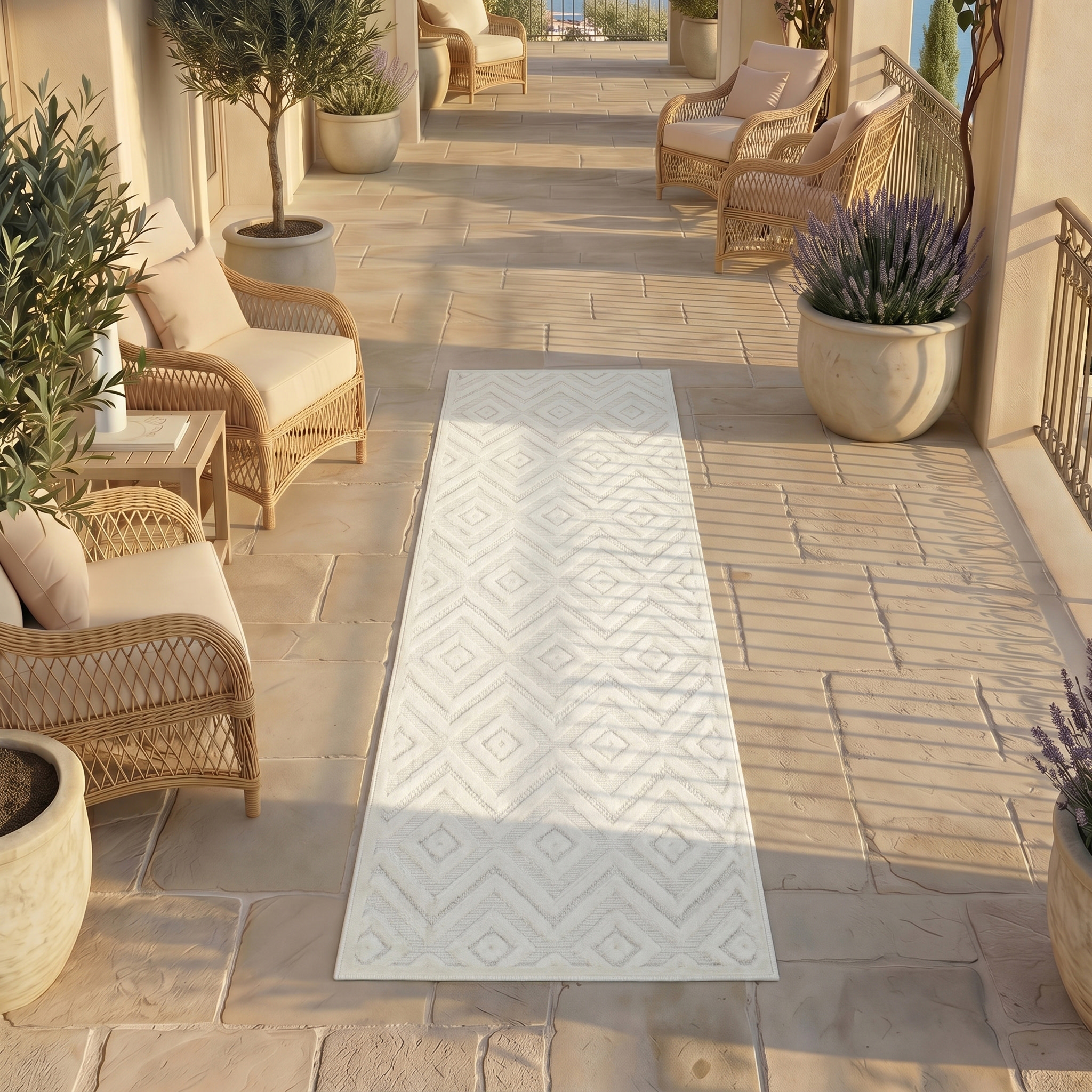 Nourison Versatile 2'2" x 10' Ivory White Modern Rug