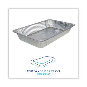 Boardwalk, Aluminum Steam Table Pans, Full-Size Deep, 620 Gauge, 3.19" Deep, 12.81 x 20.75