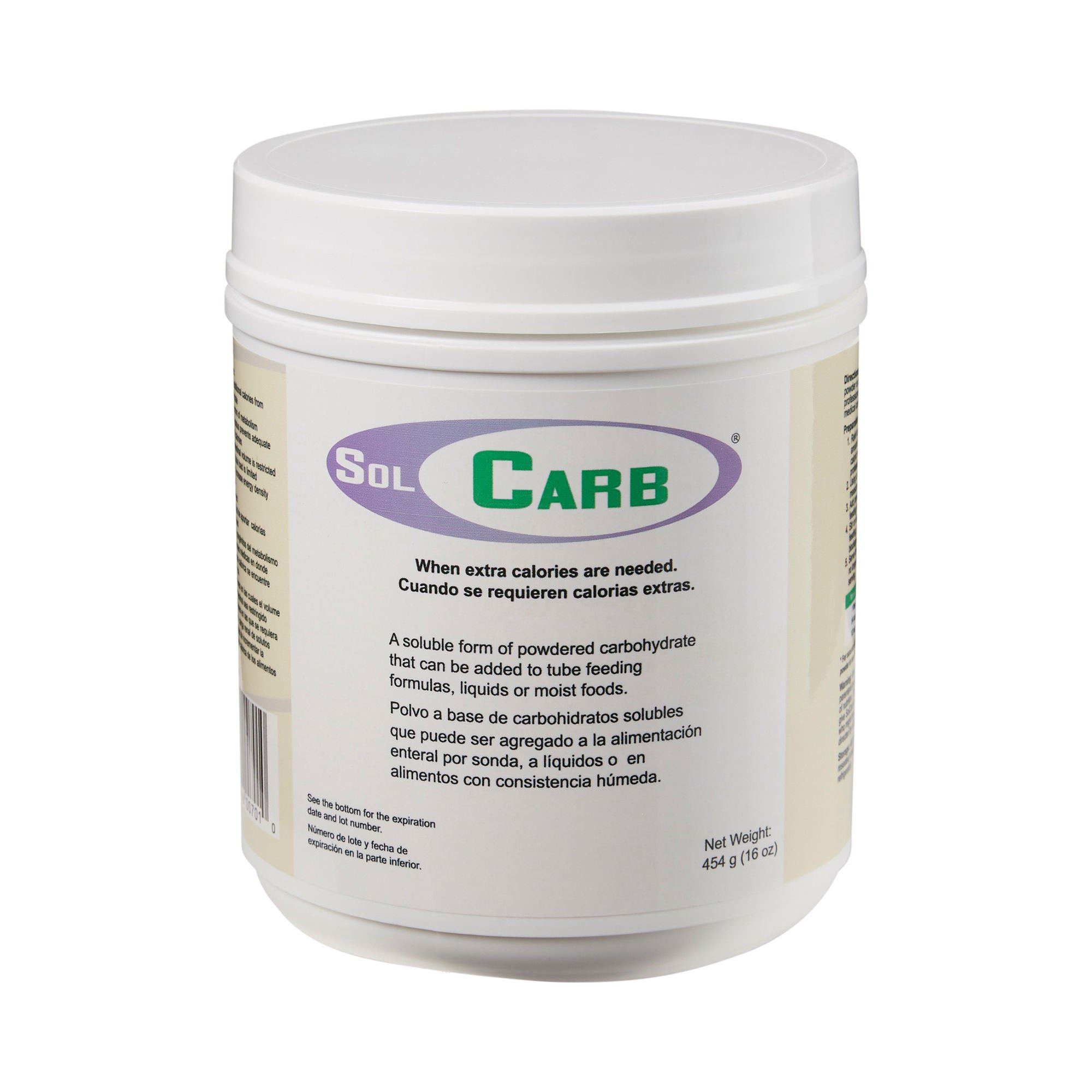 SolCarb® Soluble Form of Powdered Carbohydrate, 454 Gram Jar