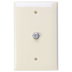 Midway Video Wallplate (Nylon), F-Connector, Light Almond