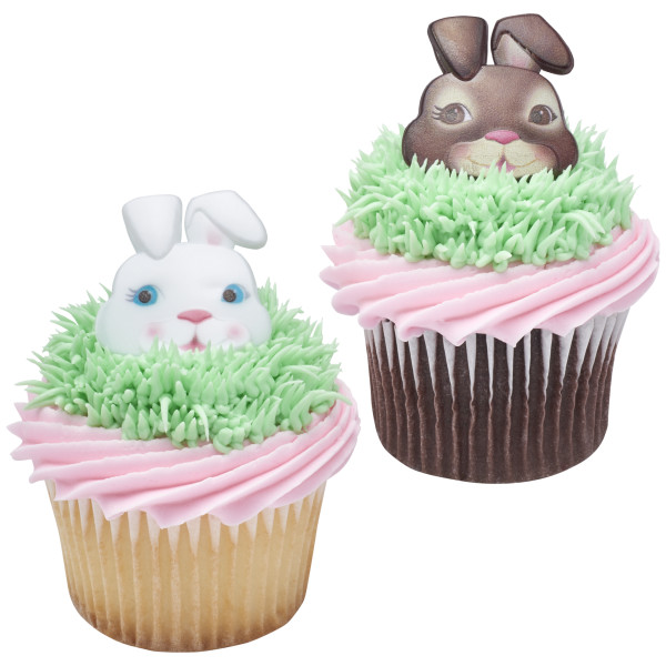 Cute Bunny Faces Cupcake Rings