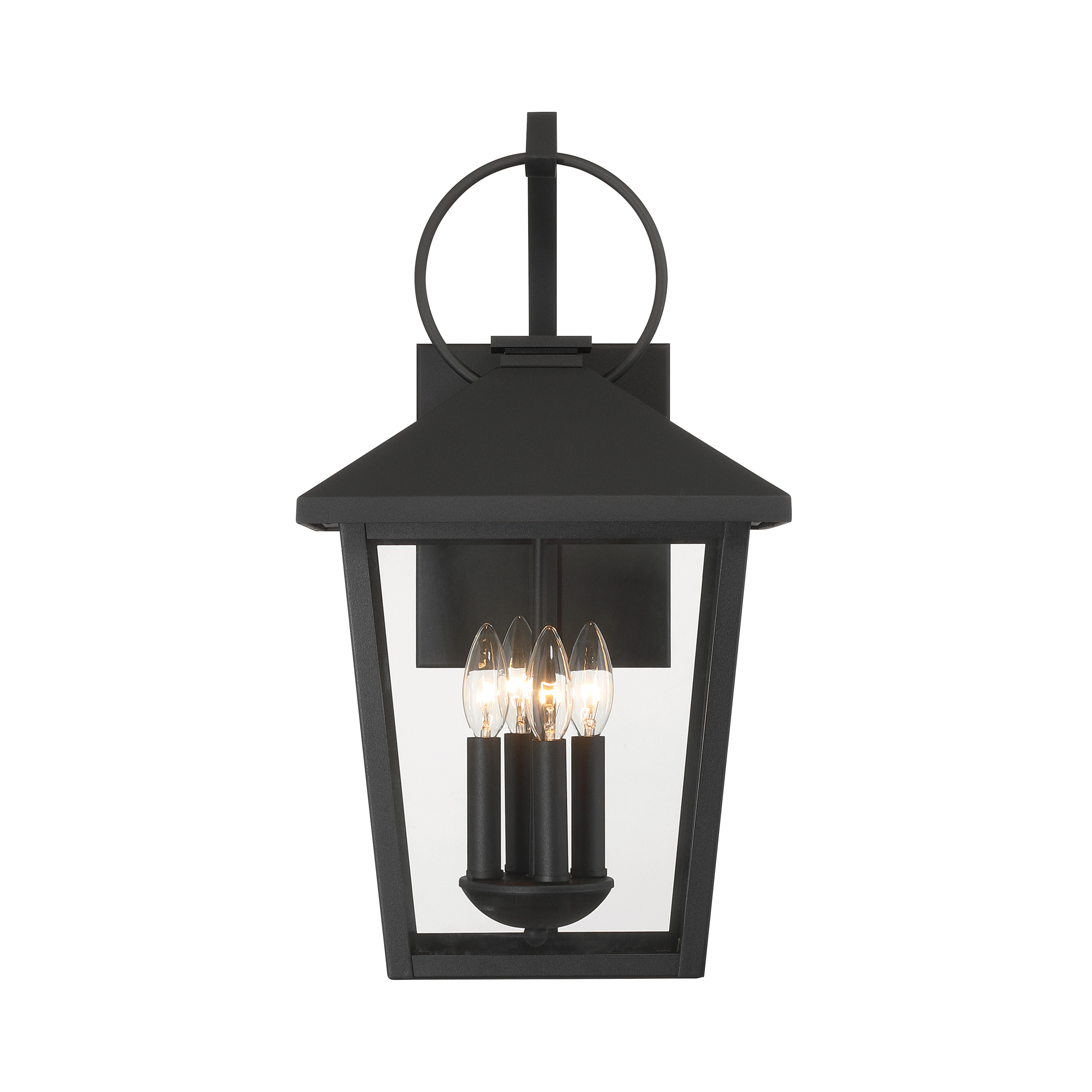 4-Light Outdoor Wall Sconce - Sand Coal Black with Clear Glass - alternate view