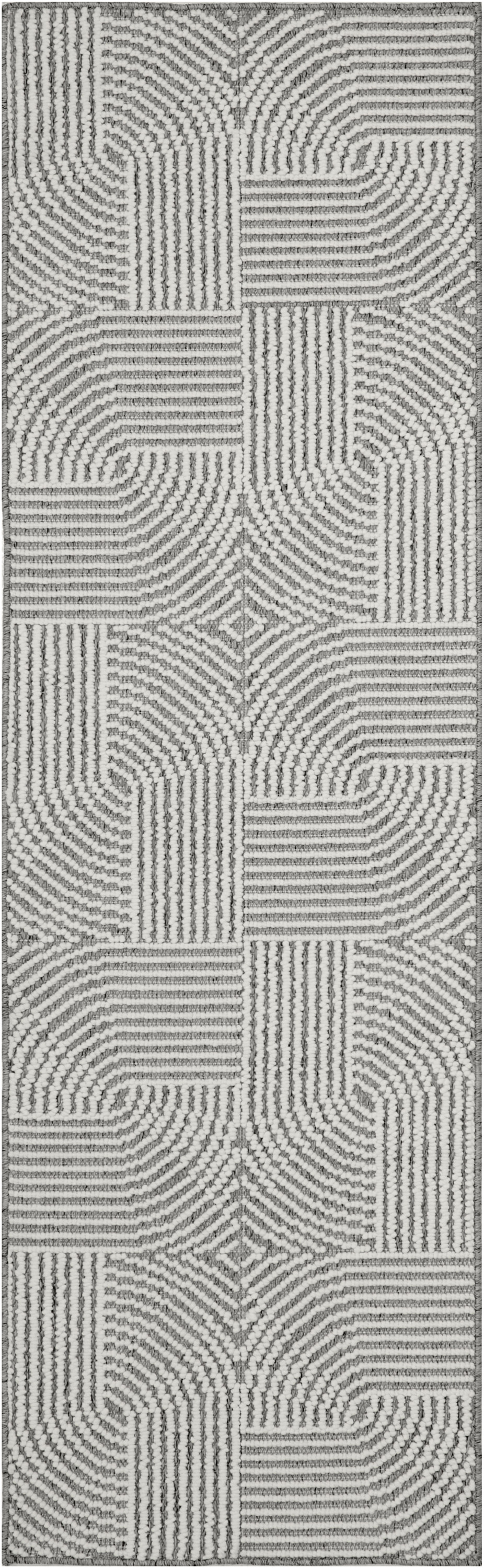 Nourison Natural Texture 2'3" x 7'6" Charcoal Ivory Modern Indoor Rug