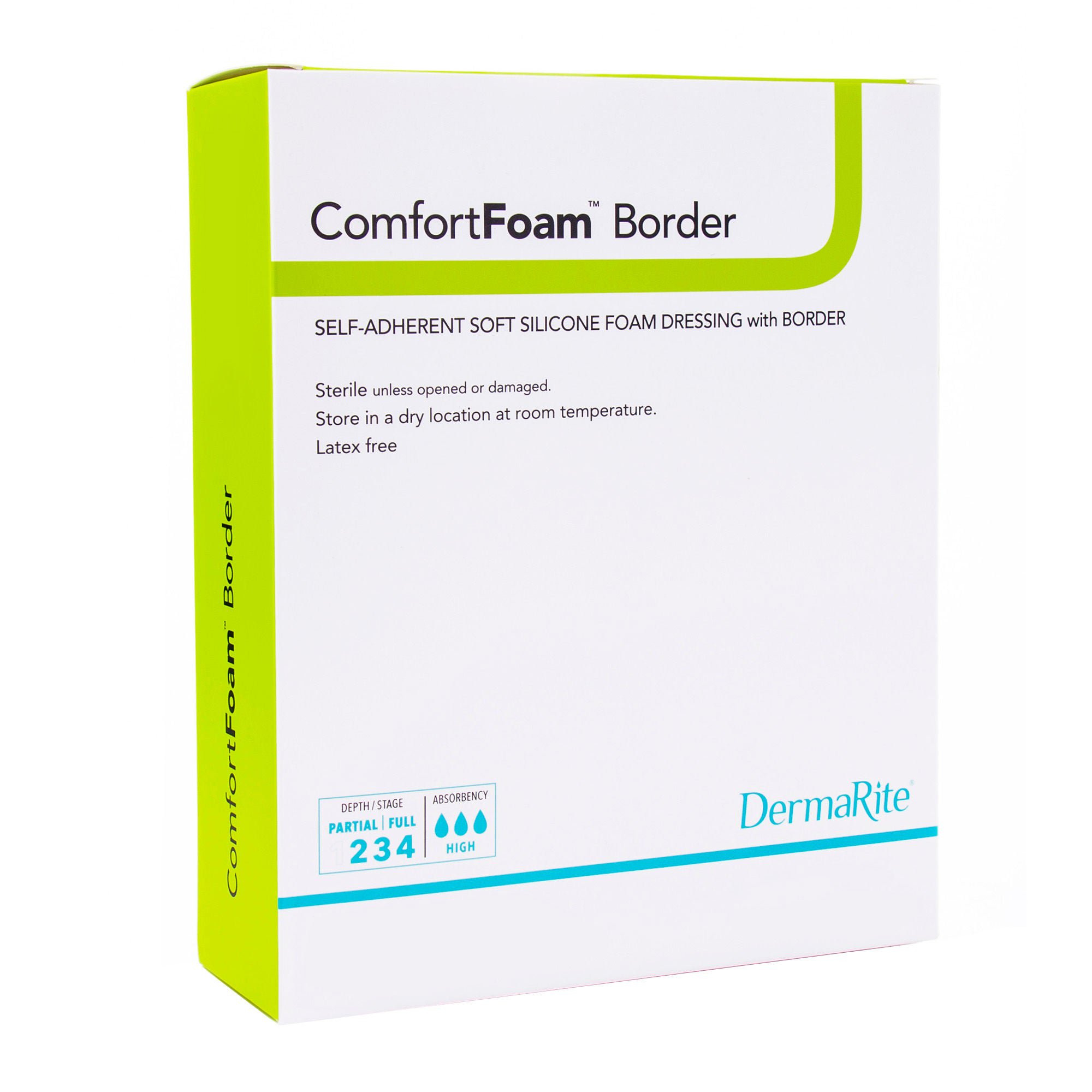ComfortFoam™ Bordered Foam Wound Dressing w/ Soft Silicone Adhesive, 6 x 8 Inch