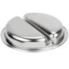 2 ½-quart divided two-compartment round heavy-duty stainless steel food pan